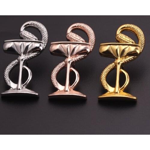 Bowl of Hygieia Pins Medical Symbol Metal Lapel Snake Nurse Brooch Women Accessories Vintage Jewelry
