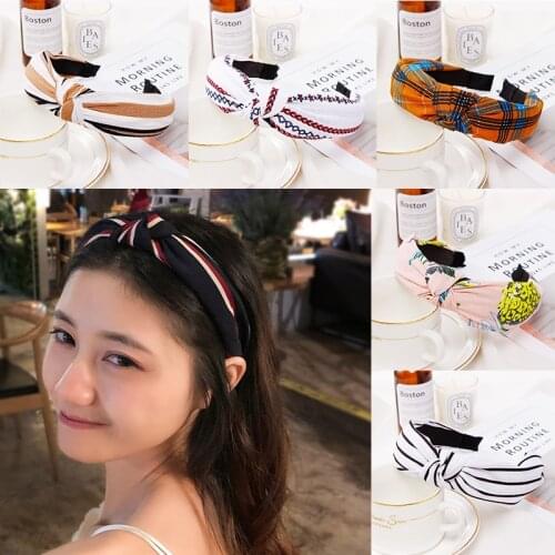 1PC New women Fashion Print Top Knot Non slip Headbands Hair Accessories For Girls Elastic Hairband Turban Hair Band Hair Holder