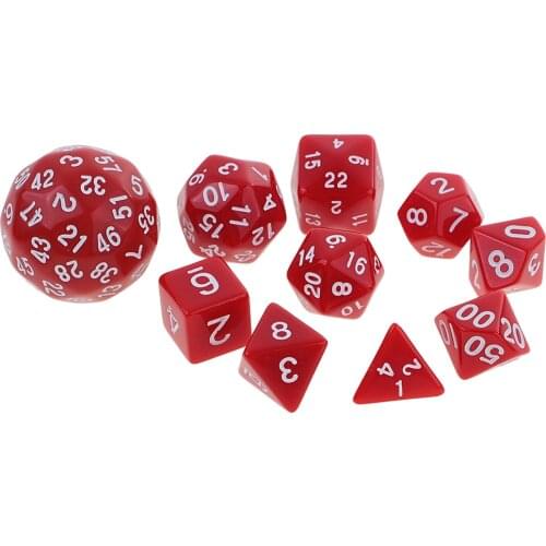 10pcs Dice Set D4 D6 D8 D10 D12 D20 D24 D30 D60 Acrylic Dice for Table Board Games MTG RPG gaming