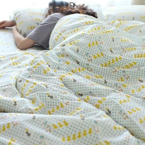 100% Cotton Japan Cartoon Character Reactive Printing Twill 4 pcs 3pc Duck Printed Bedding Set Duvet Cover Set Without Comforter
