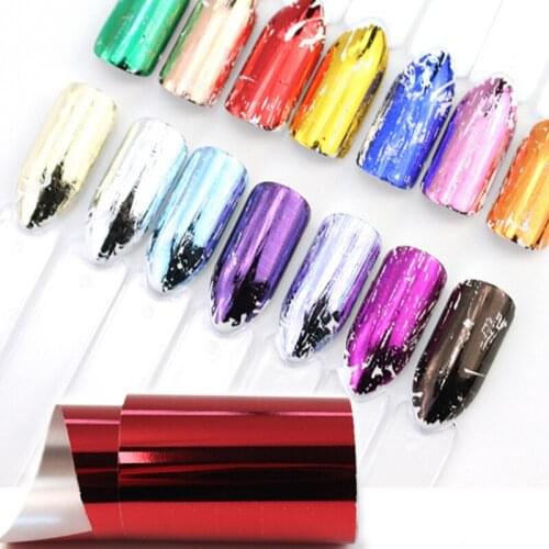 14pcs/set Nail Foils Polish Stickers Metal Color Starry Sky Transfer Foil Wraps Adhesive Decals Nail Art Decorations