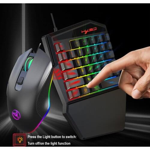 2021 New Hot HXSJ V100-2+A866 Keyboard Mouse Set 35 Keys Mini USB Wired Keyboard Mouse For Home Office Small Gaming Mice