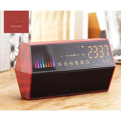 Dual speakers wireless bluetooth speaker radio clock alarm clock support AUX TF FM