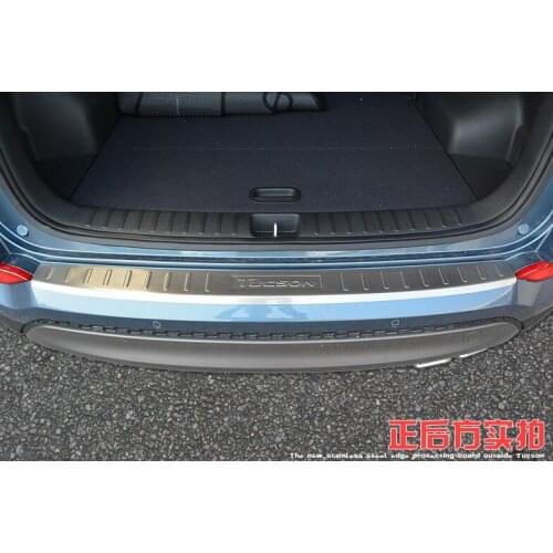 For Hyundai Tucson 2016 2017 Stainless Steel Tail Rear Bumper Protector Sills Interior Trunk Rear guard Tread Plate Pedals