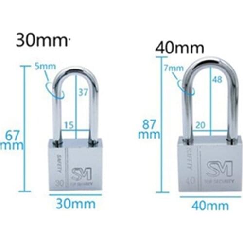50PCS Door Padlock Stainless Steel Anti-Theft Lock Waterproof Rust-Proof Tamper-Proof Lock Home Small Dormitory Long Beam Lock