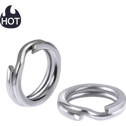Fishing Double Rings Stainless Steel Split Rings 50/100Pcs High Quality Strengthen Solid Ring Lure Connector Fishing Accessories