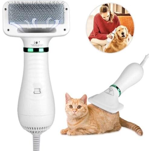Pet Dryer Dog Hair Dryer Portable Comb Brush Adjustable Temperature Low Noise Blower Pet Grooming Tools For Small Medium Dogs