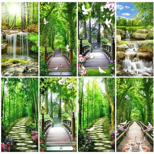HUACAN 5D Diamond Painting Landscape Full Square Diamond Embroidery Tree Mosaic Cross Stitch Home Decor Gift