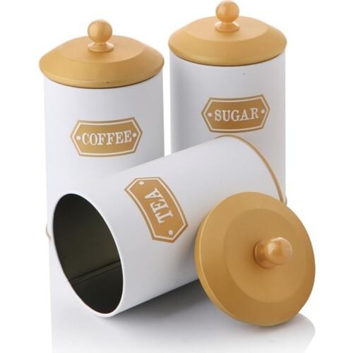 Queens Kitchen 3 Pcs Vintage Metal Storage Team