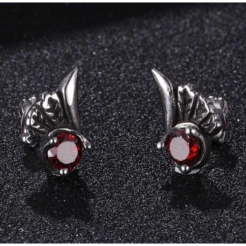 Punk Small Earrings Men Stainless Steel Cubic Zirconia Ear Studs Women Jewelry Gifts DropShipping