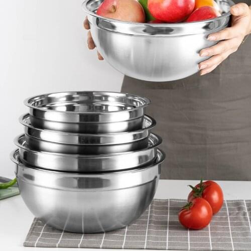 Stainless Steel Mixing Bowls Non-Slip Nesting Whisking Bowls Set Mixing Bowls for Salad Cooking Baking Kitchen Storage Soup Bowl