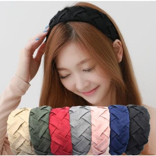 Fashion braided hairband women girls for women scrunchy ornaments headdress tiara hair hoop band plaided headband accessories