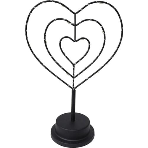 H7JB Night Light Decorative in Lovely Shape with Warm Bright Light Home Bedroom Romantic Decoration in Wrought Iron