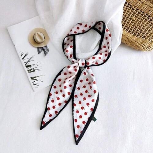 WomenS Black Long Skinny Neck Tie Scarf Fake Silk Scarf New Women Bag Handle Hair Hand Scarves For Ladies Purse Decor 2021