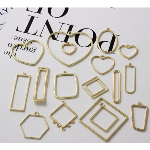 10pcs Love Heart Pendant Charms Irregular Golden Color Pendant for Earrings Setting Necklace Jewelry Making Accessories