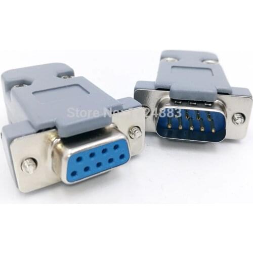 DB9 serial adapter connector Plug D type RS232 COM 9 pin hole port socket female&Male Screw installation + shell DP9