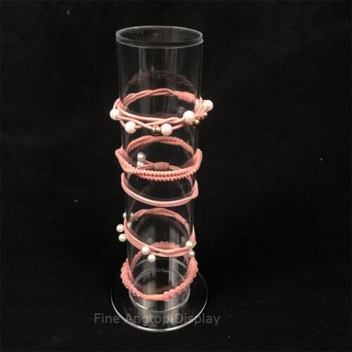 Acrylic Scrunchie Holder Girls Colorful Basic Elastic Hair Bands Stand Children Cute Hair Accessories Display Gift Option