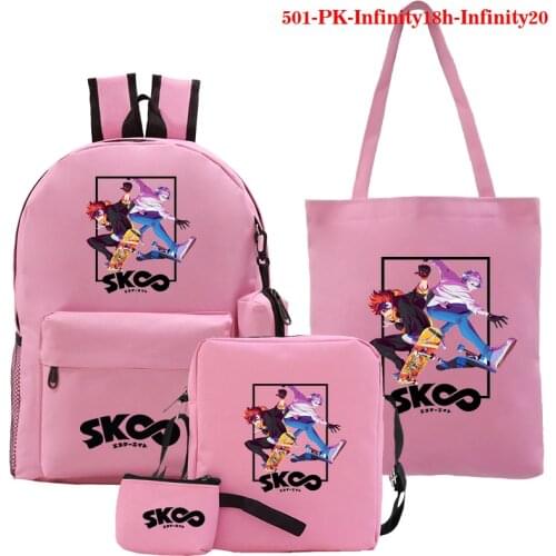 Girls Book Bag Backpack 5pcs/set Schoolbag SK8 The Infinity Anime School Bag Travel Shoulder Bag Women Teenager Bagpack Mochilas