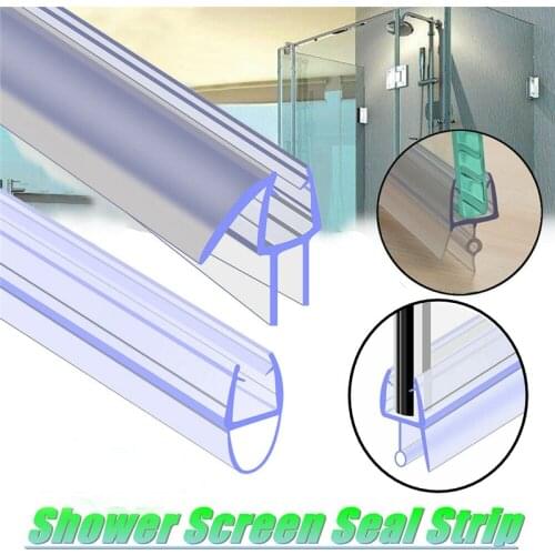 2M Shower Screen Seal Strip PVC Door Bath Shower Seal Strips for 6/8/10/12mm Glass Glue-free Waterproof Weatherstrip #40