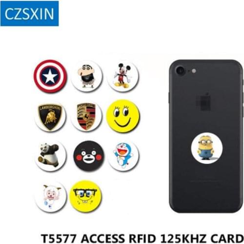 Printable colorful 125Khz ID Rewritable T5577 Ultrathin door Access Control RFID card Phone card Sticker tag Phone Sticker Tag