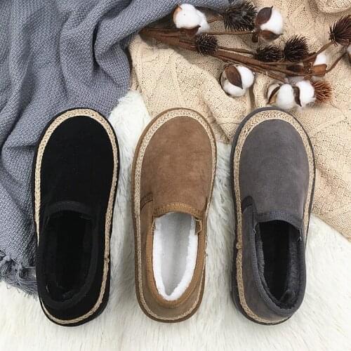 Winter Korean warm and velvet platform casual shoes wild womens flat cotton large size 41 42 43 44