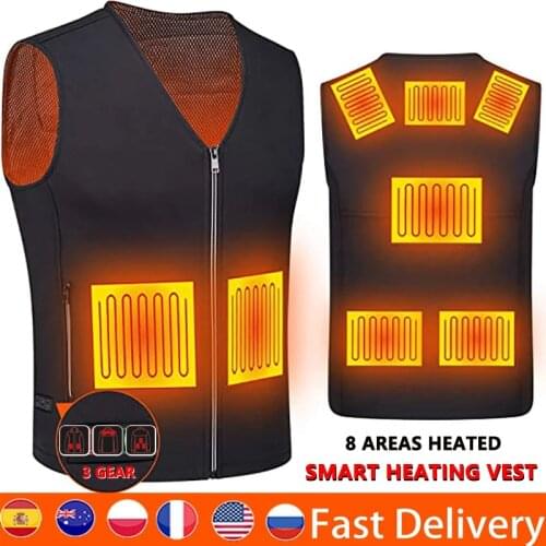 Winter Warm Men Jacket smart Heated Vest USB trekking Electric Heating Jacket Body Warmer Heating Pad hunting heated vest Jacket