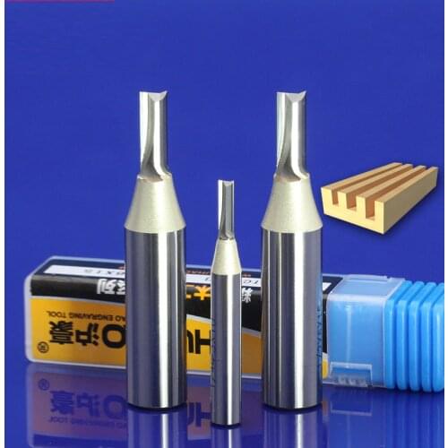1pc 1/4*2*8 mm Straight Flute cutter Wood Slotting Tools milling woodworking CNC engraving router Slot bit 6.35mm shank 12.7 1/2