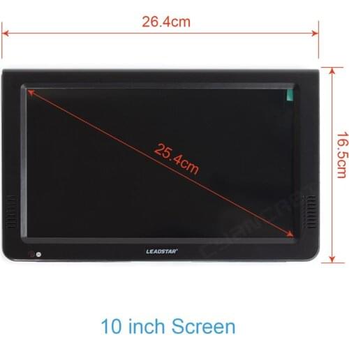 10 Inch Hd Portable Tv Digital And Analog Mini Small Car Tv Support Usb Sd Mp4 H.265 Ac3Dvb-T2 Atsc Isdb-T Tdt