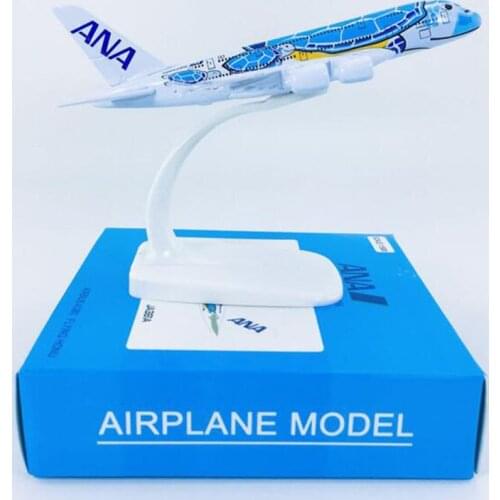 14CM 1:500 Scale Japan A380 Blue Turtle Lani ANA Airlines Alloy Aircraft Planes Model Airplanes Plane Toy collectible display