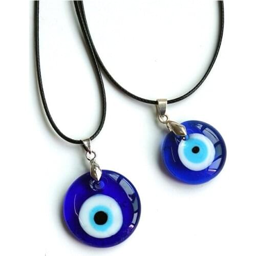 2pcs/Set Evil Eye Necklace Bracelet Set Black Magnetic Gallstone Turkish Protact Lucky Necklace for Women Men