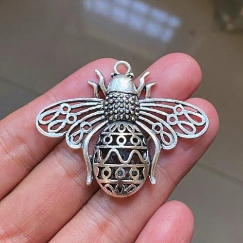3pcs 41x51mm 3D Hornet Honey Bee Connector Pendants Charms Jewelry Making DIY WomenNecklace Bracelet Handmade Craft Accessories