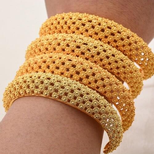 4Pieces Bracelet for Women Dubai Bangles Ethiopian Bangles African Jewelry Arab Middle East