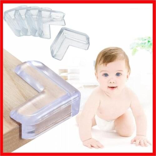 4pcs Baby Safety Silicone Transparent Protector Anti Collision Angle Table Corner Edge Protection Cover Child Corner Protecor