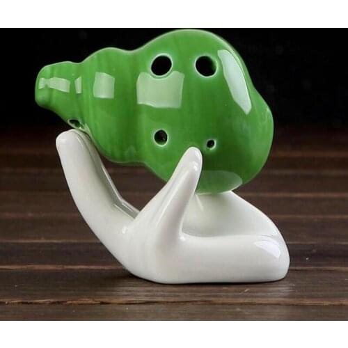 6 Hole Ocarina Cartoon Style Mini Ceramic Flute 5 Colors Handmade Color Glaze Ocarina music instrument Alto Ocarina