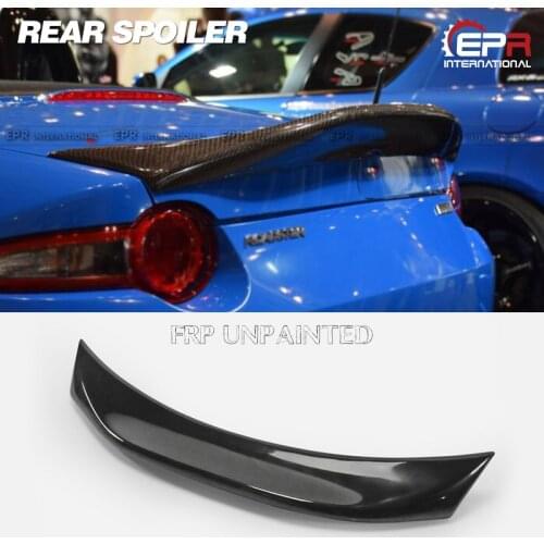 Car Accessories For Mazda MX5 Miata ND RF FRP Fiber Glass LMS Style Duckbill Spoiler Fiberglass Rear Trunk Wing Lip Racing Trim