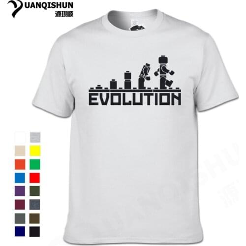 LEGO Robot EVOLUTION T Shirts Top Quality Men Cotton Short Sleeve Funny Printed Sheldon Cooper Mens T-Shirt Fashion Male Tees