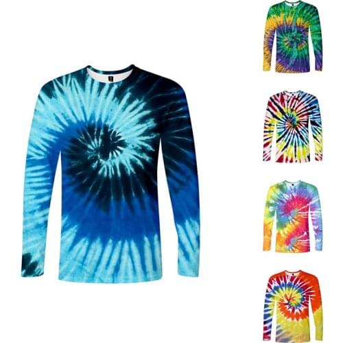 3d T Shirts Tie-Dye Colorful Costume Fashion Men Women T-shirt Long Sleeve Hip Hop 3D T-shirts Homme Tee Shirt Sweatshirts Tops