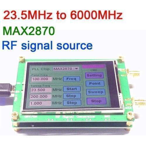 DYKB 23.5MHz to 6000MHz RF signal source MAX2870 PLL Signal generator frequency sweep touch screen display PC software control