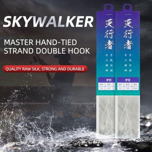 JIADIAONI 10pcs/Bag Fishing Hook High Carbon Barbed Carp Hook Finished Product Tied Strand 45CM