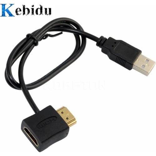 Kebidu compatible HDMI male to USB 2.0 female power adapter cable 0.5m converter charger power cord