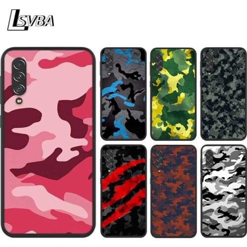 Camouflage Army For Samsung Galaxy A90 A80 A70 S A60 A50S A30 S A40 S A2 A20E A20 S A10S A10 E Black Soft Phone Case