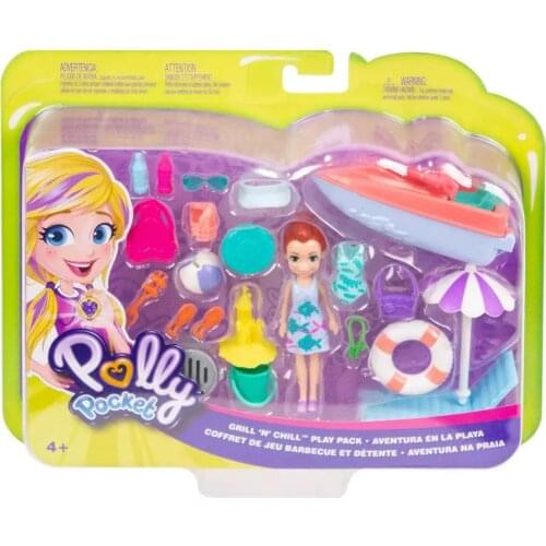 Polly Pocket Beach Entertainment Game Sets-At Sea Surfing Game Pack GFT95-GFT96