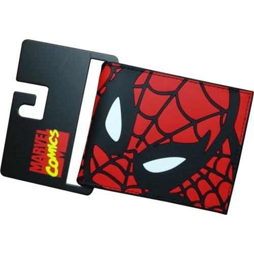 Disney Marvel Animation Peripheral Spiderman Short Bifold Wallet Wallet Wallet for Men Unique Purse Purse Women