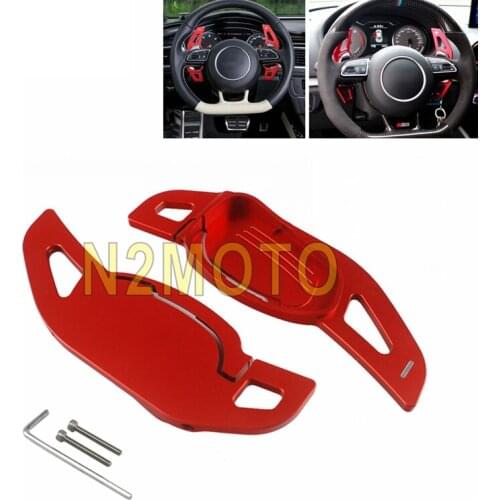 For Audi S3 S5 S6 SQ5 RS3 RS6 RS7 Red Wheel Shift Paddle Shifters Extension In Car Steering Wheels Extension Decoration