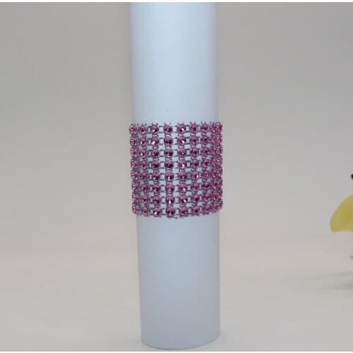 Laial Napkin Rings 500 Pcs\lot PE Rhinestone Mesh Wrap Napkin Ring Holder For Wedding Party Chair Table Home Garden Decoration