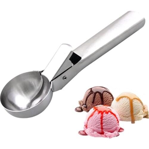 Ice Cream Scoops Stacks Stainless Steel Ice Cream Digger Fruit Non-stick Ice Cream Spoon Kitchen Tools For Home Cake