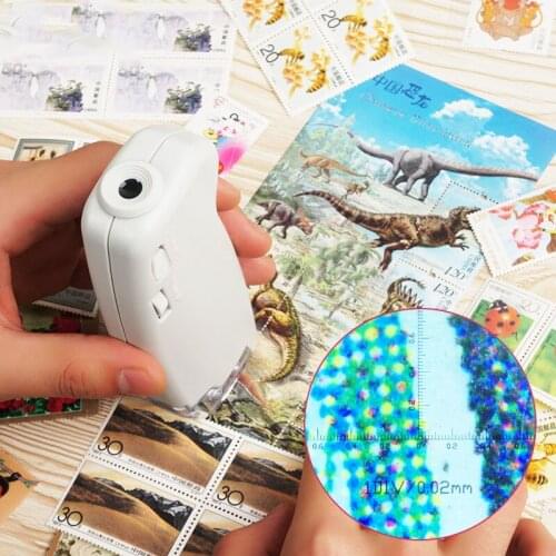 Mini Microscope 80x 100X 150x Handle Pocket Magnifier with Scale for Seeing Micro Substances under High Magnification