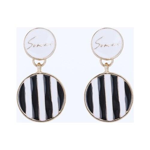 99CARATS SUMNI Minimalist geometry, drop glaze, round stripes,earrings, women For Women Free Shipping
