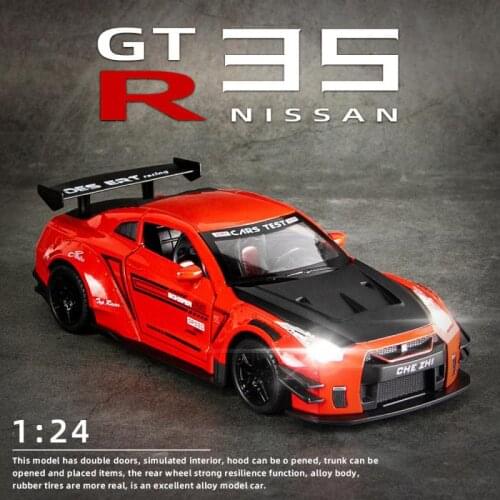 Foam Box 1/24 Diecast Nissan Gtr 35 Alloy Car Model Die Cast Children Racing Car Toys Diecasts & Toy Vehicles Kids Birthday Gift
