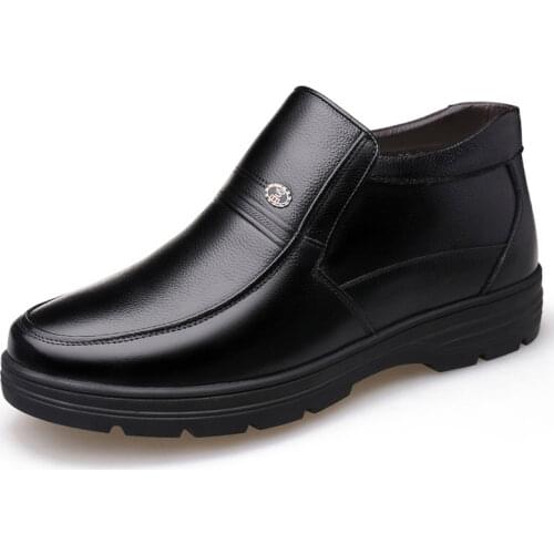 2020 Genuine Leather Shoes Men Winter Boots Warm Cotton Shoes for Cold Winter Cow Leather Men Ankle Boots Male Footwear A1883